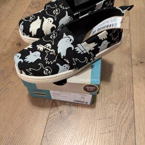 NWT Tiny Toms Size 10 Glow in the Dark Ghost Halloween Alpargata Shoes Toddler
